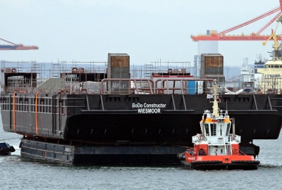 Video z wodowania specjalistycznego pełnomorskiego pontonu offshore: BoD...